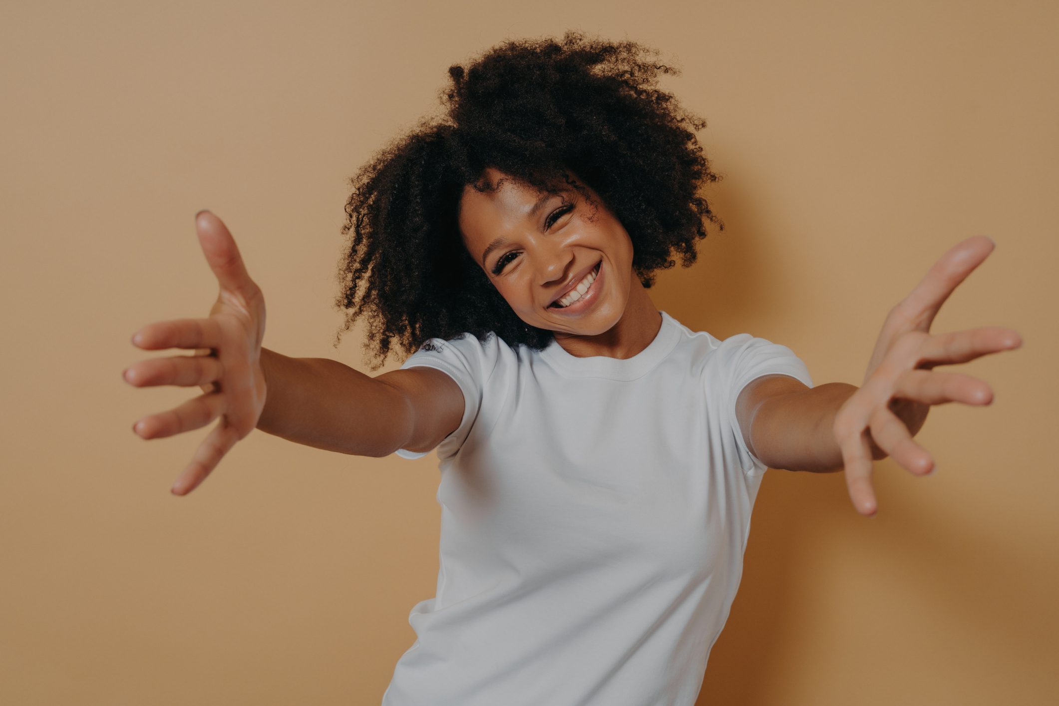 African American Woman With Open Arms