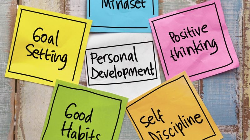 Personal development, text words typography written on paper, life and business motivational inspirational concept